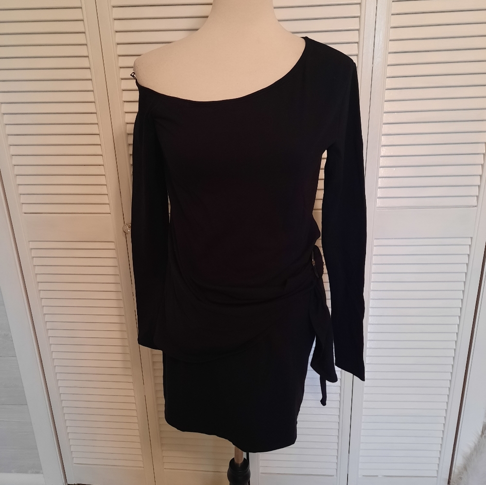 Free people little black draped dress small NWT *S - Picture 5 of 9